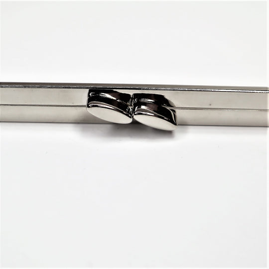 Metal Purse Frame - Half Rectangle - Silver - FABCYCLE Deadstock and Sustainble Fabrics and Sewing Supplies (6584112152689)