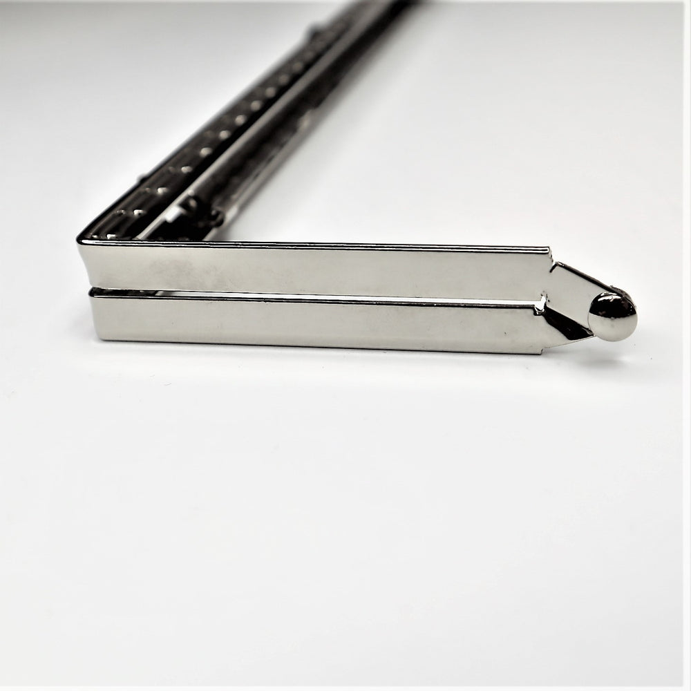 Metal Purse Frame - Half Rectangle - Silver - FABCYCLE Deadstock and Sustainble Fabrics and Sewing Supplies (6584112152689)