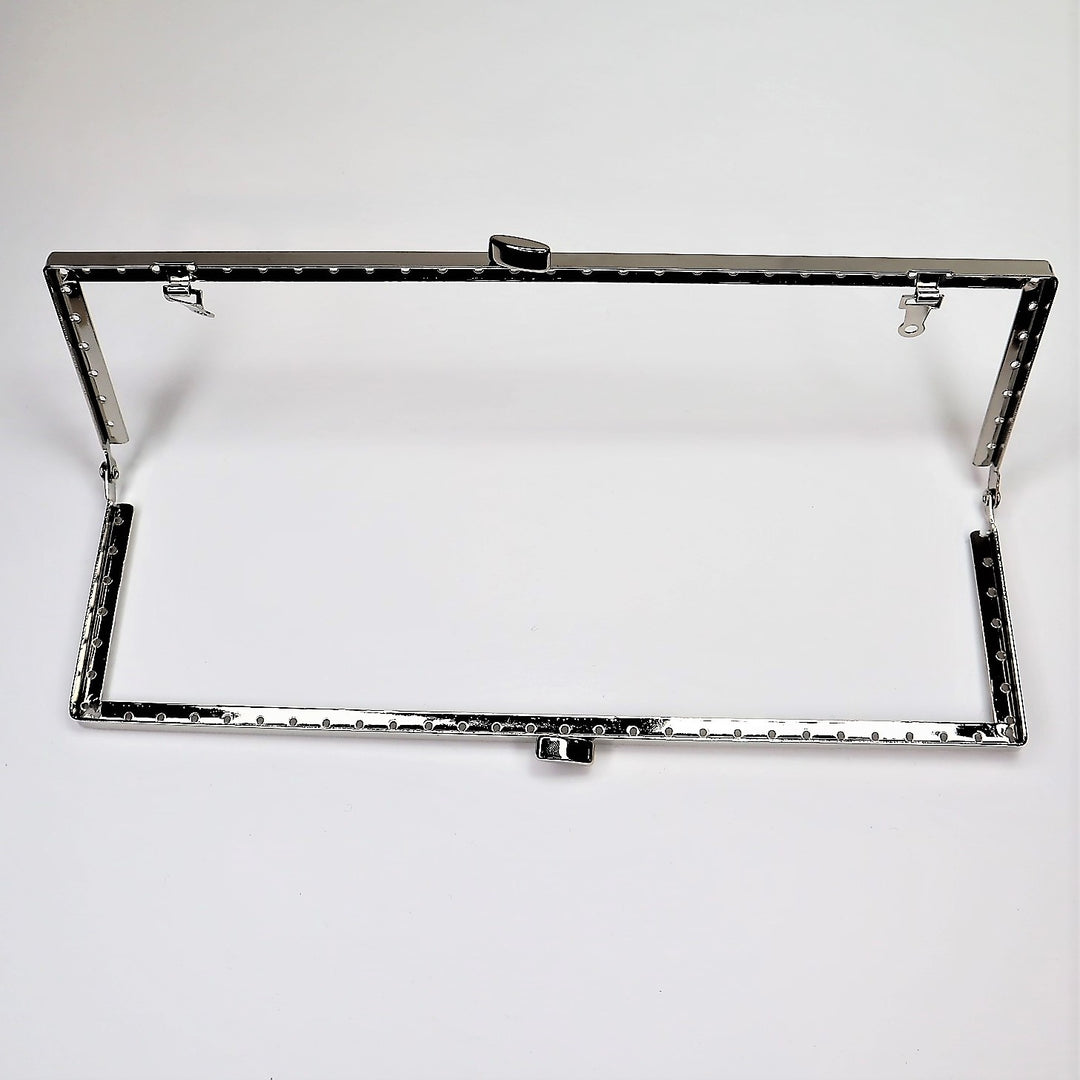 Metal Purse Frame - Half Rectangle - Silver - FABCYCLE Deadstock and Sustainble Fabrics and Sewing Supplies (6584112152689)