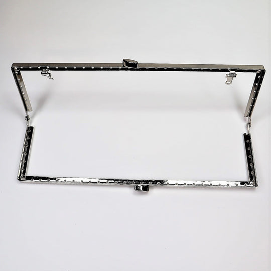 Metal Purse Frame - Half Rectangle - Silver - FABCYCLE Deadstock and Sustainble Fabrics and Sewing Supplies (6584112152689)