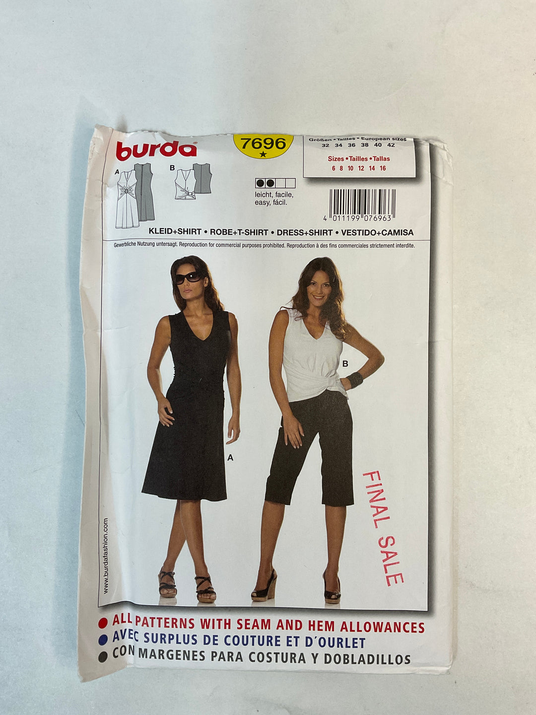 Sewing Pattern - Womenswear - Burda 7696 (6688741687409)
