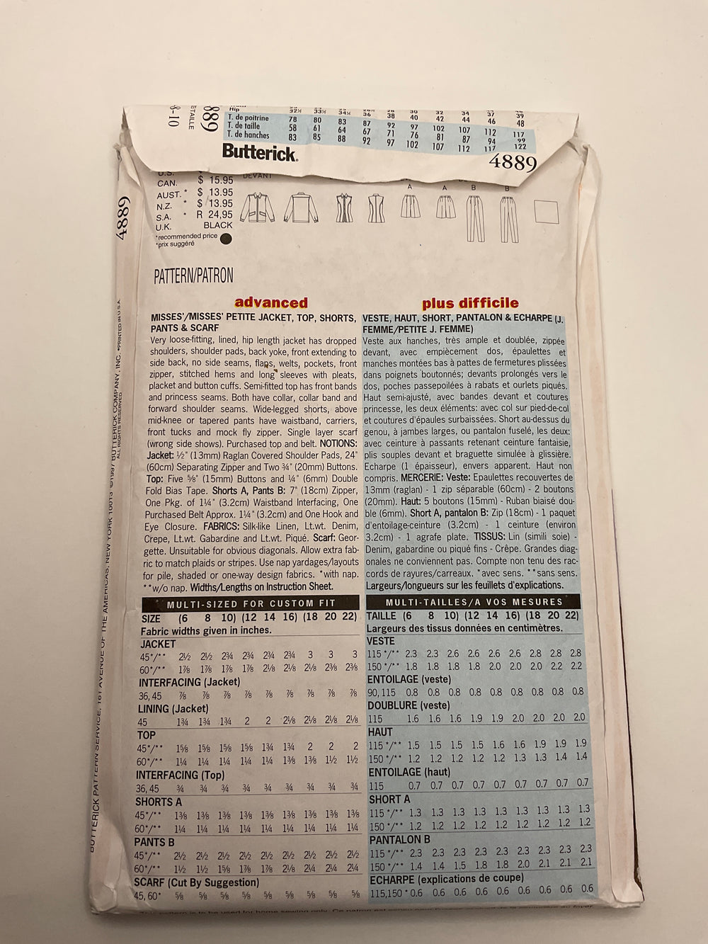 Sewing Pattern - Womenswear - Butterick 4889 (6690081734769)