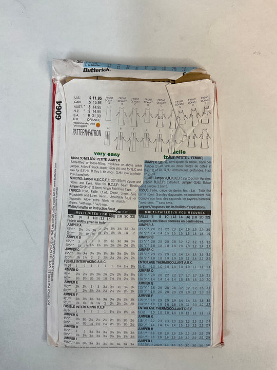 Sewing Pattern - Womenswear - Butterick 6064 (6688743751793)