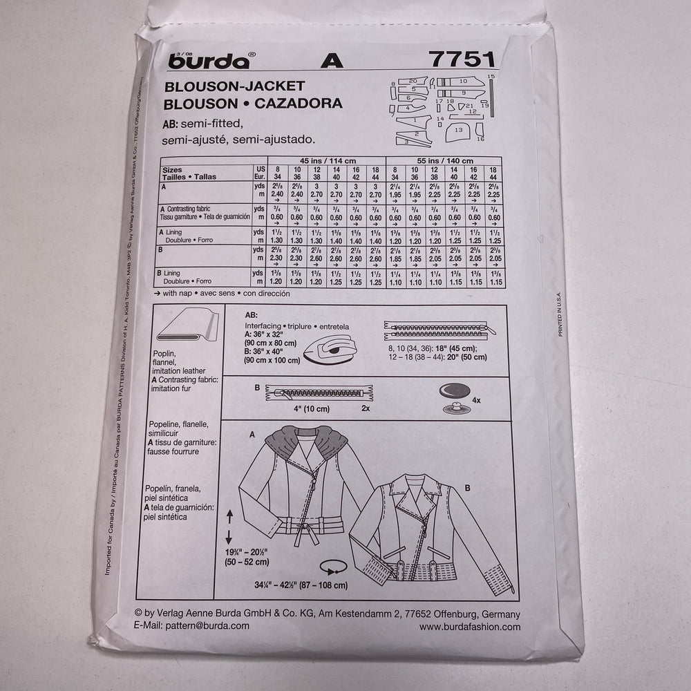 Sewing Pattern - Womenswear - Burda 7751 (6688746373233)