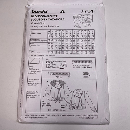Sewing Pattern - Womenswear - Burda 7751 (6688746373233)