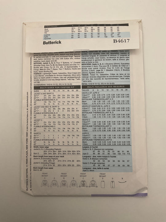 Sewing Pattern - Womenswear - Butterick B4617 (6690597830769)