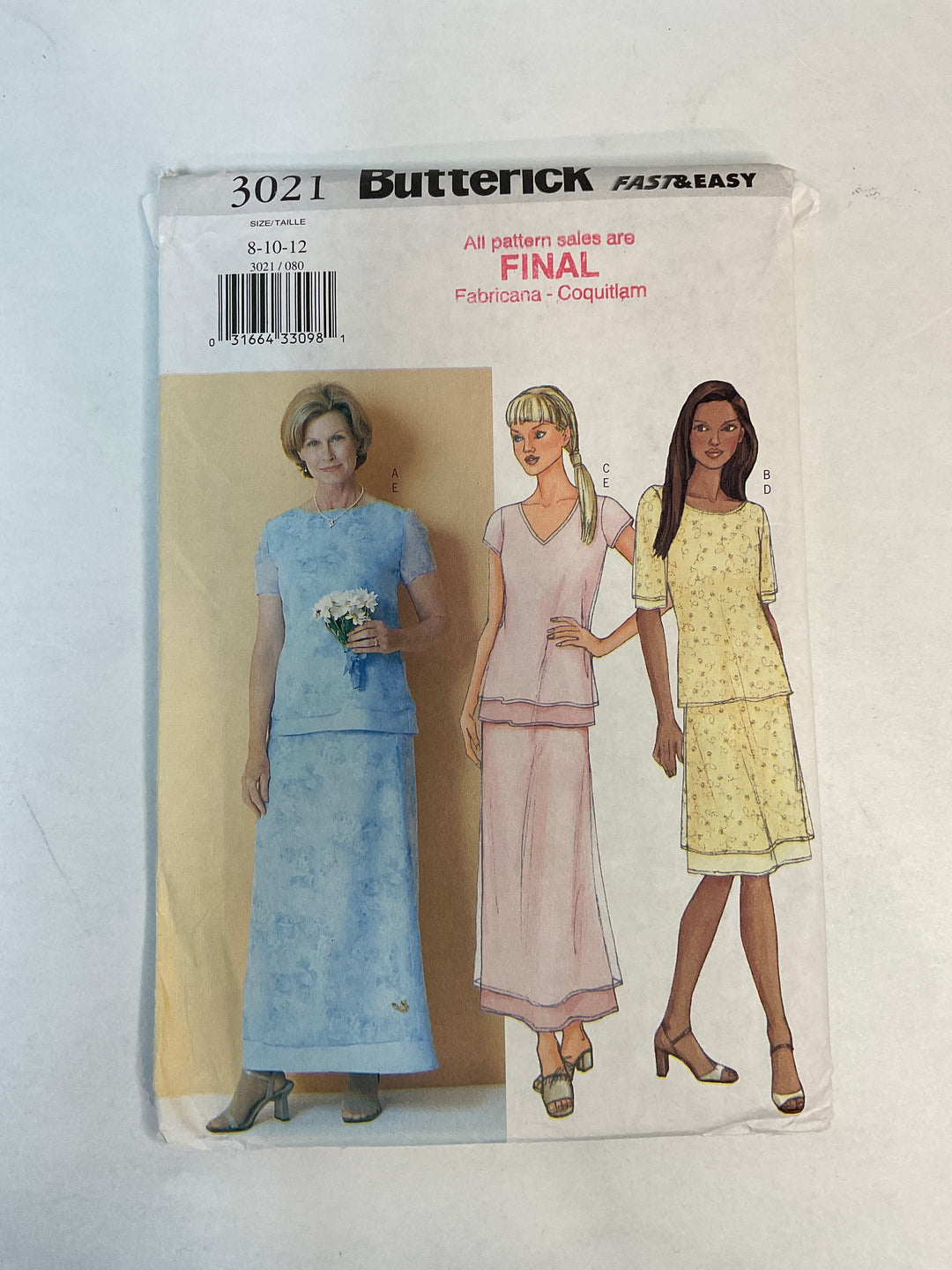 Sewing Pattern - Womenswear - Butterick 3021 (6688747389041)