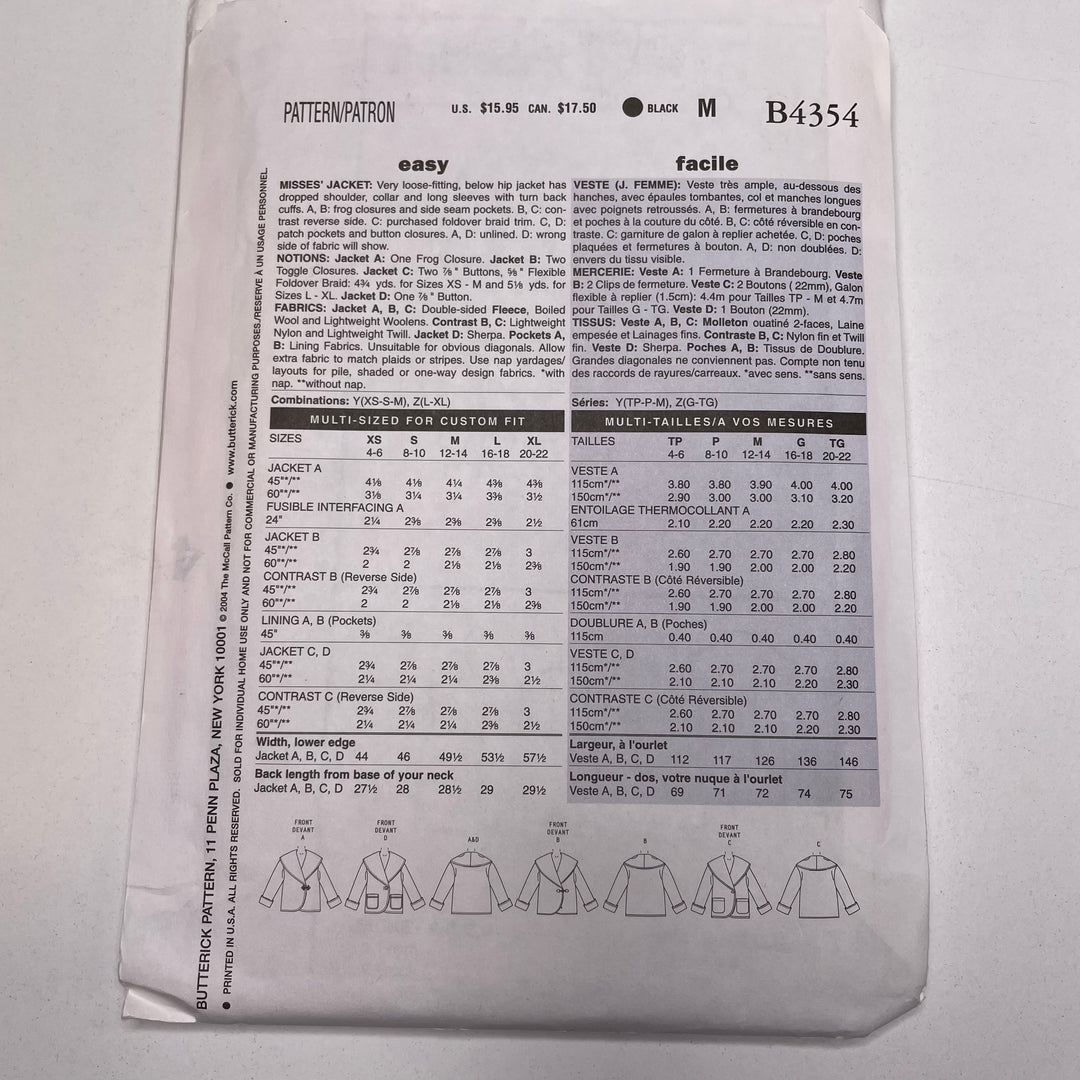 Sewing Pattern - Womenswear - Butterick B4354 (6688747421809)