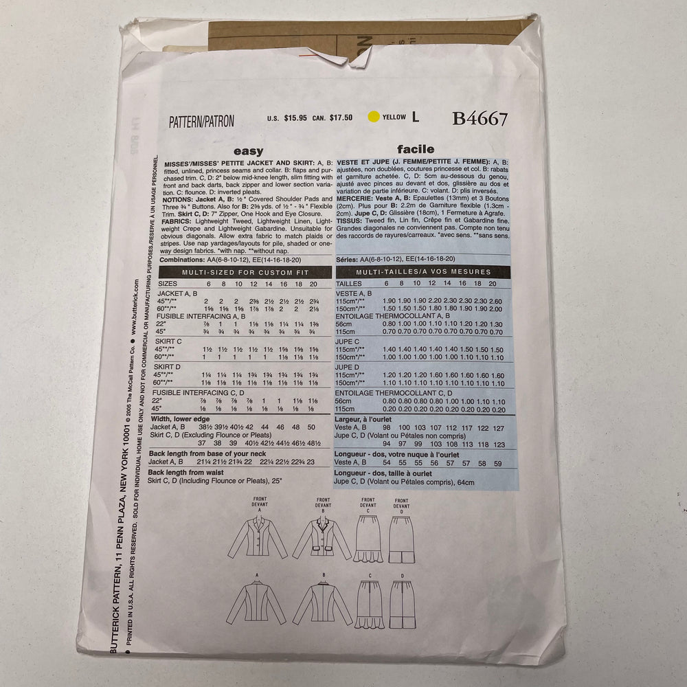Sewing Pattern - Womenswear - Butterick B4667 (6691580444785)