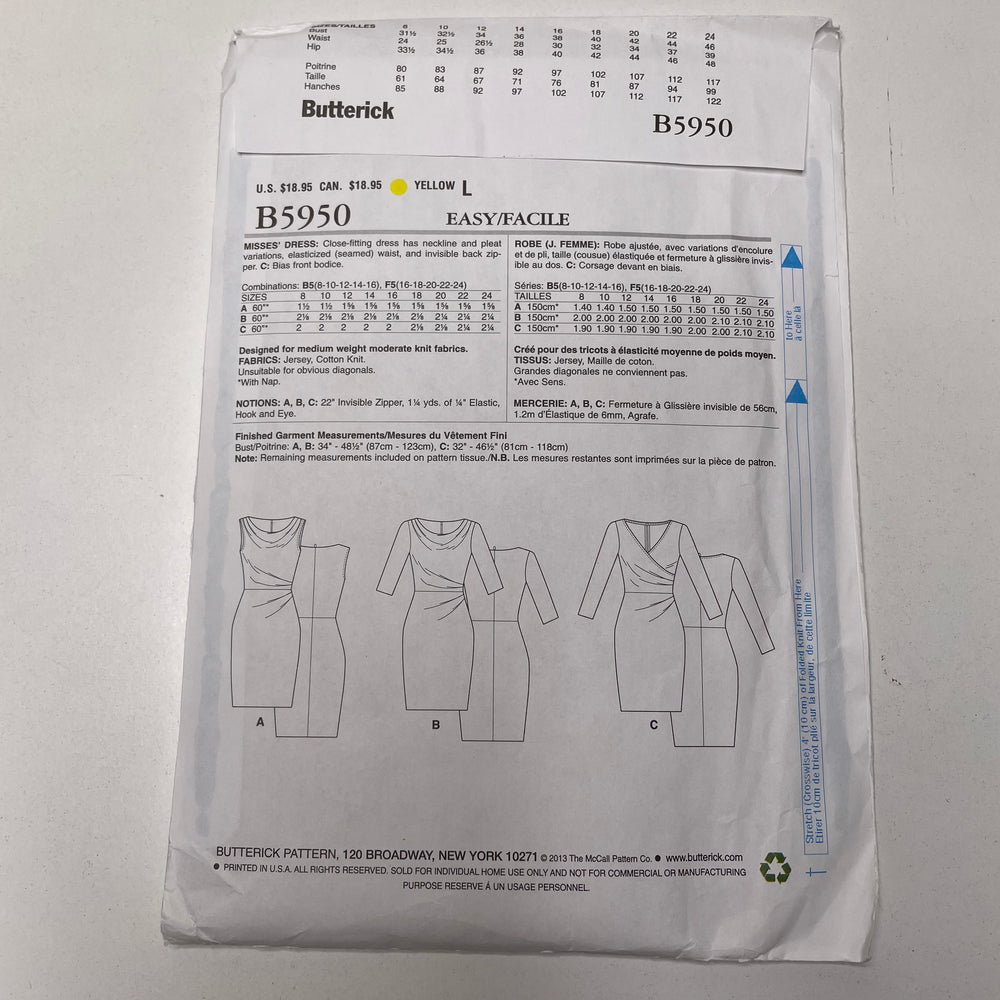Sewing Pattern - Womenswear - Butterick B5950 (6691584671857)