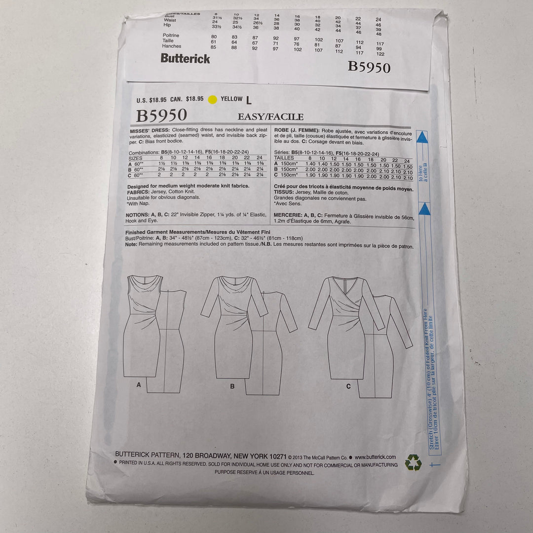 Sewing Pattern - Womenswear - Butterick B5950 (6691584671857)