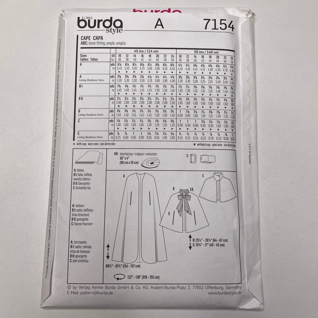 Sewing Pattern - Womenswear - Burda 7154 (6691588440177)