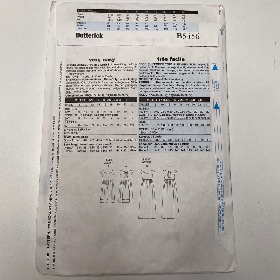 Sewing Pattern - Womenswear - Butterick B5456 (6691597811825)