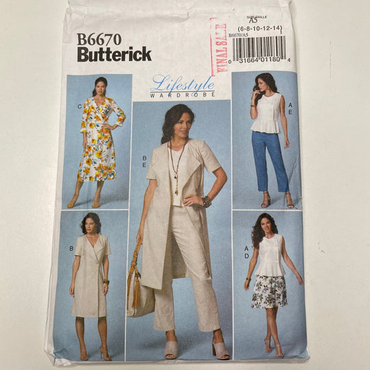 Sewing Pattern - Womenswear - Butterick B6670 (6691606298737)
