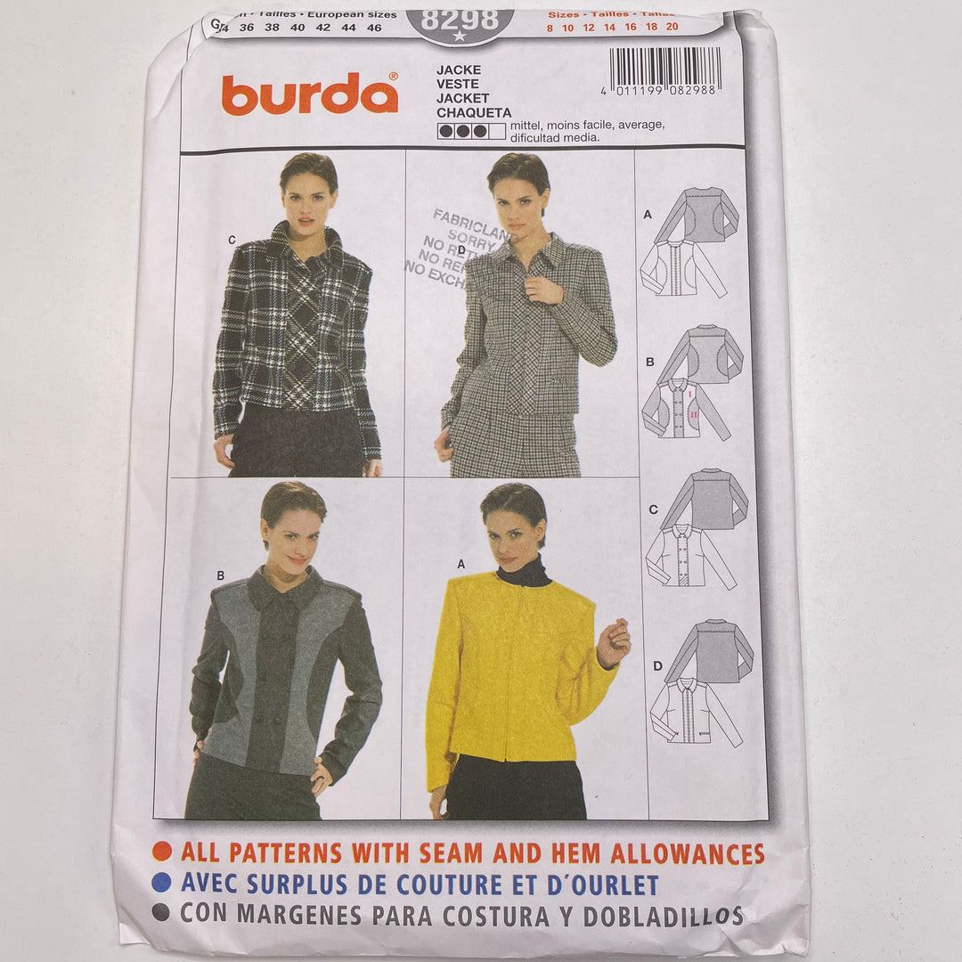 Sewing Pattern - Womenswear - Burda 8298 (6715509375089)
