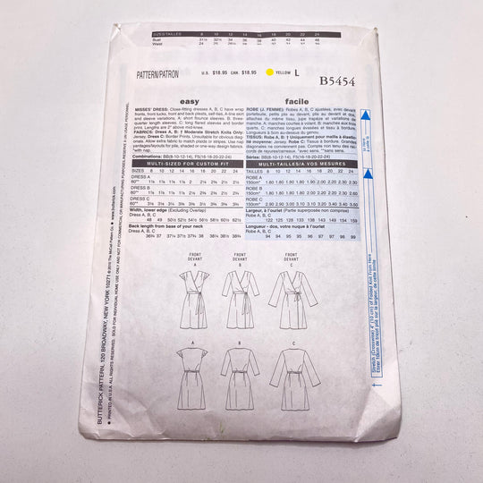 Sewing Pattern - Womenswear - Butterick 5454 (6770208800881)