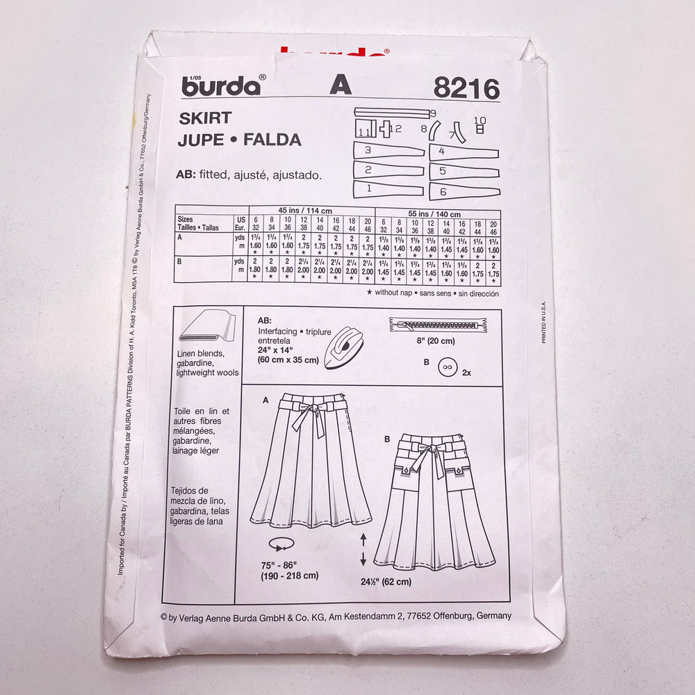 Sewing Pattern - Womenswear - Burda 8216 (6770217484401)