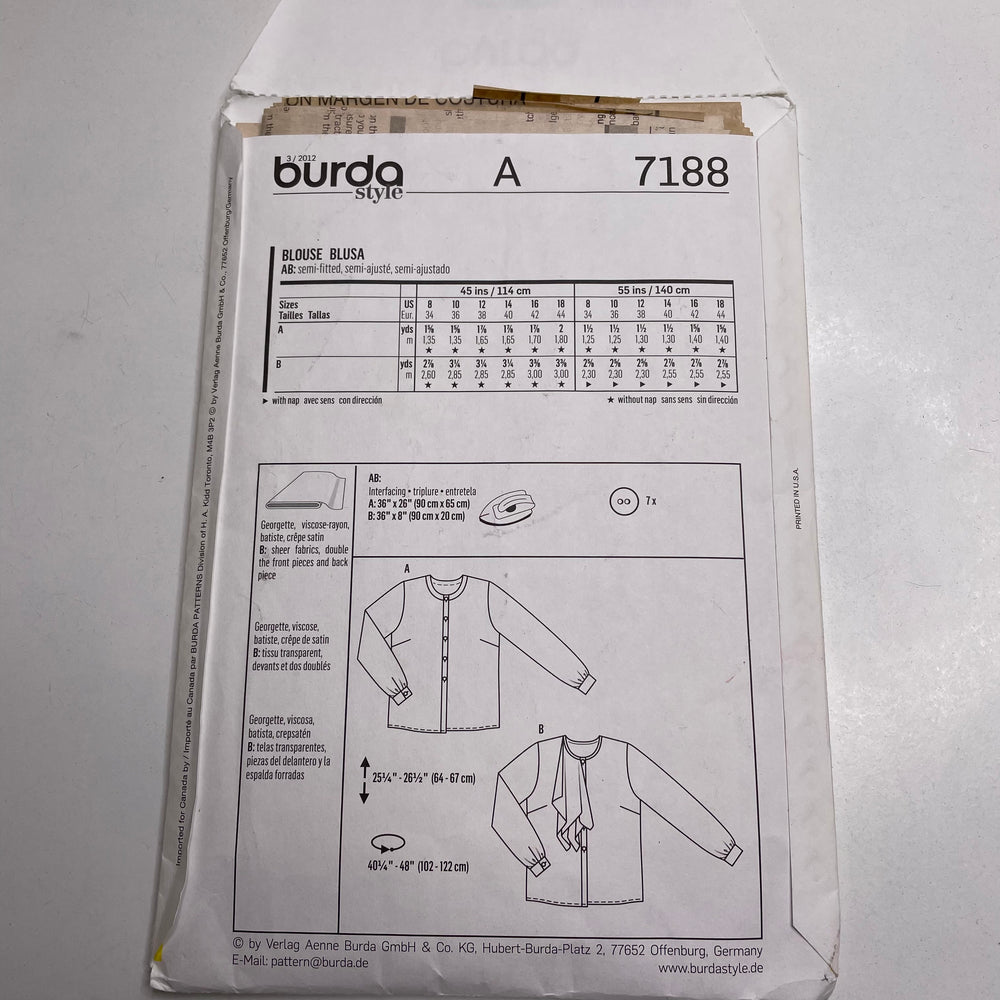 Sewing Pattern - Womenswear - Burda 7188 (6809639583857)