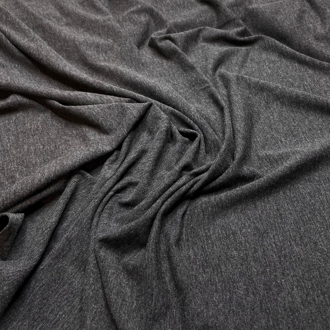 Zigzag Stitch - Jersey Wool Blend Knit - Dark Grey - Bundles