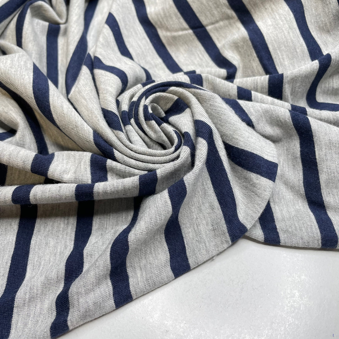 Say It And Mean It - Jersey Bamboo/Cotton Knit - Grey/Navy Stripes - Bundles