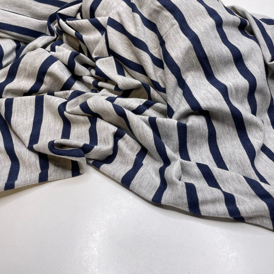 Say It And Mean It - Jersey Bamboo/Cotton Knit - Grey/Navy Stripes - Bundles