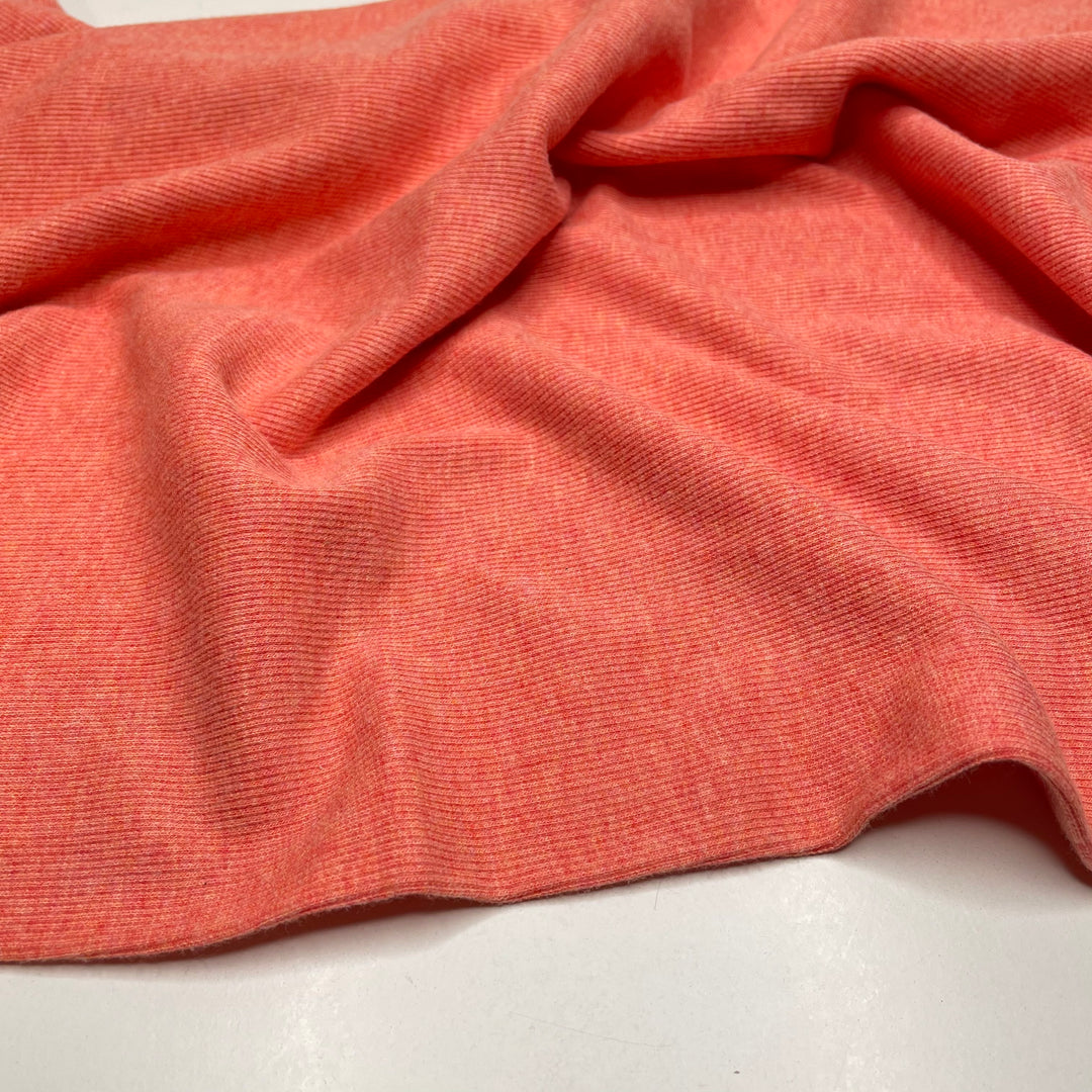 Let The Sun Shine In - Tubular Rib Knit Bamboo Blend Knit - Coral Pink - 1M Bundle