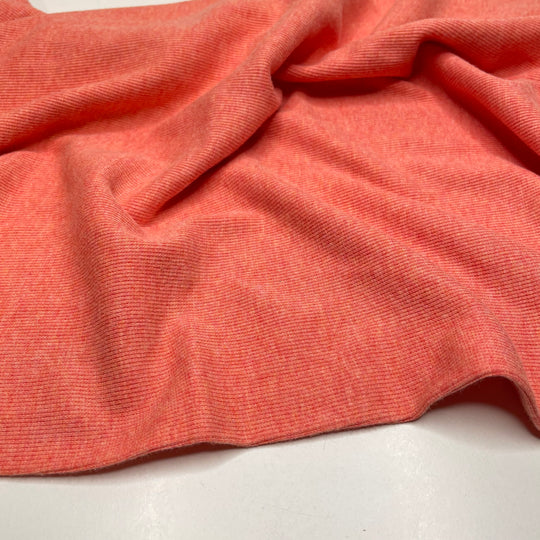 Let The Sun Shine In - Tubular Rib Knit Bamboo Blend Knit - Coral Pink - 1M Bundle