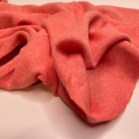 Let The Sun Shine In - Tubular Rib Knit Bamboo Blend Knit - Coral Pink - 1M Bundle