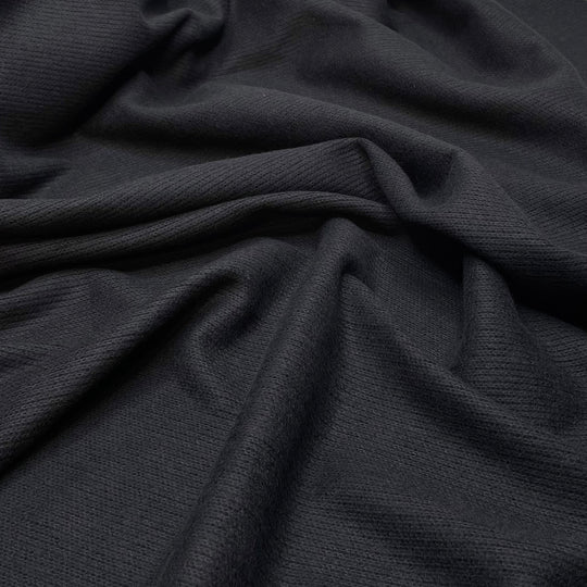 Loud Whisper - Brushed Cotton Blend Knit - Black - 2M Bundle (6766736310385)