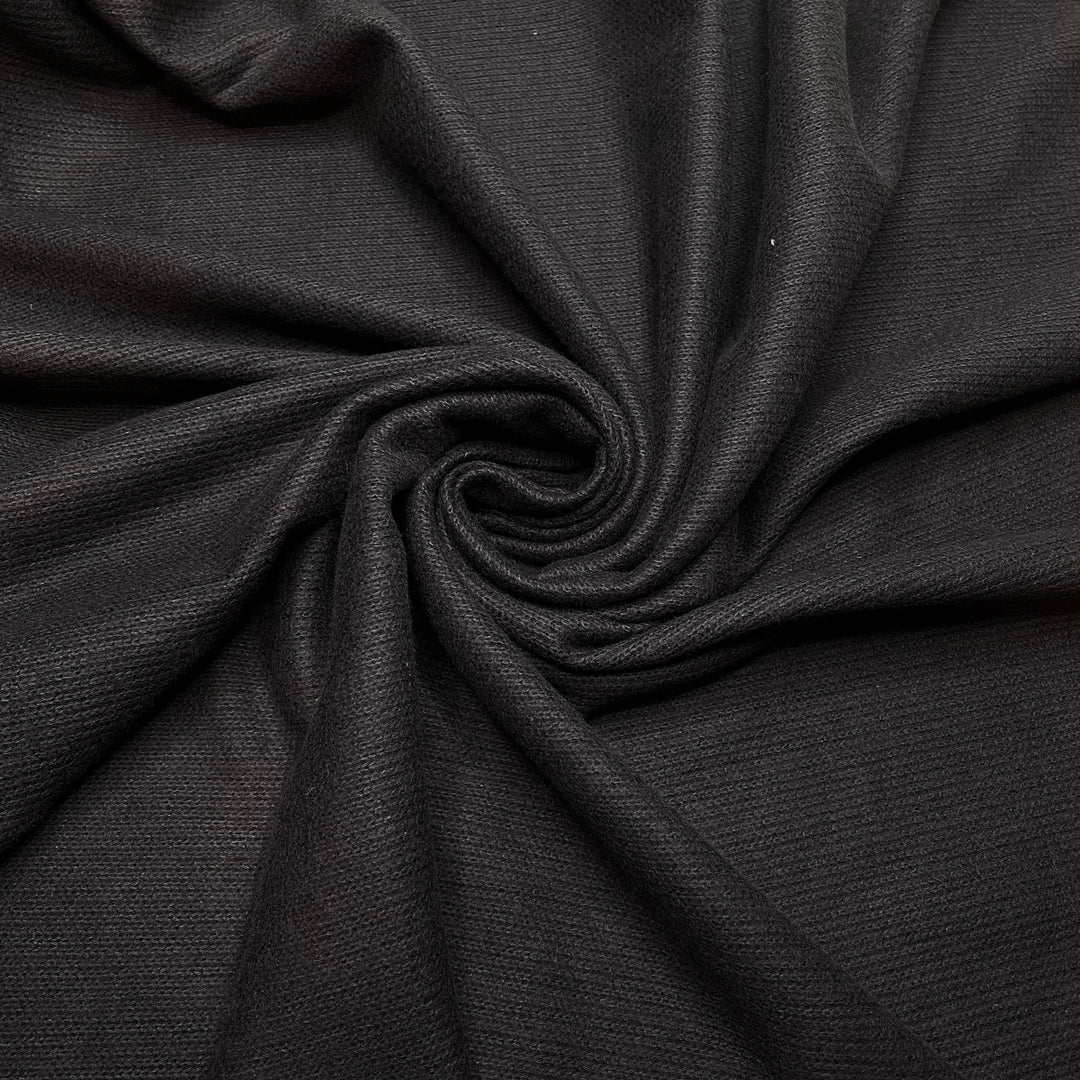 Loud Whisper - Brushed Cotton Blend Knit - Black - 2M Bundle (6766736310385)
