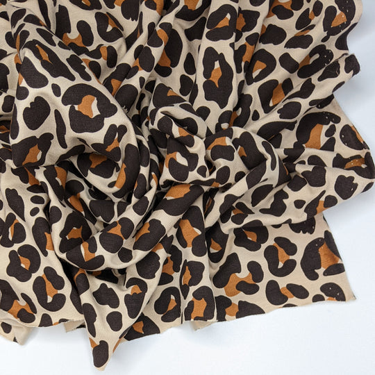 NTF Dec 1 - Jersey Cotton Knit - Beige/Black Animal Print - 2M Bundle (6823586889841)