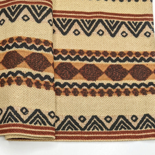 Totes Wild - Natural Blend Woven - Beige Black Brown Multi Geometric - 1M Bundle - FABCYCLE Deadstock and Sustainble Fabrics and Sewing Supplies (6789710086257)