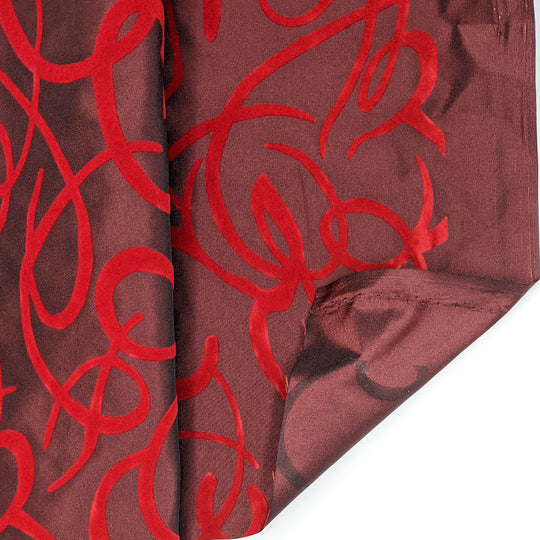 Romantic Dinner - Synthetic Woven - Burgundy/Red Abstract - Bundles - FABCYCLE Deadstock and Sustainble Fabrics and Sewing Supplies
