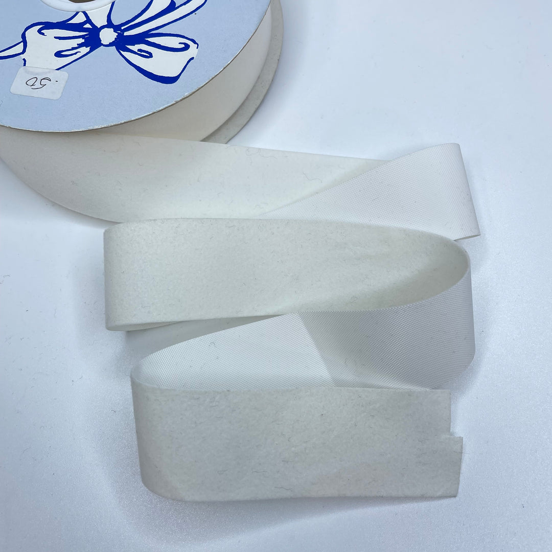 1 ⅜" (35mm) Fuzzy  Ribbon Trim - White - 1M (6732655919217)