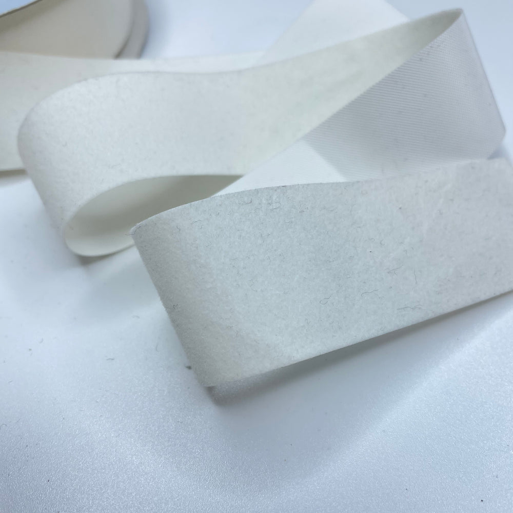 1 ⅜" (35mm) Fuzzy  Ribbon Trim - White - 1M (6732655919217)