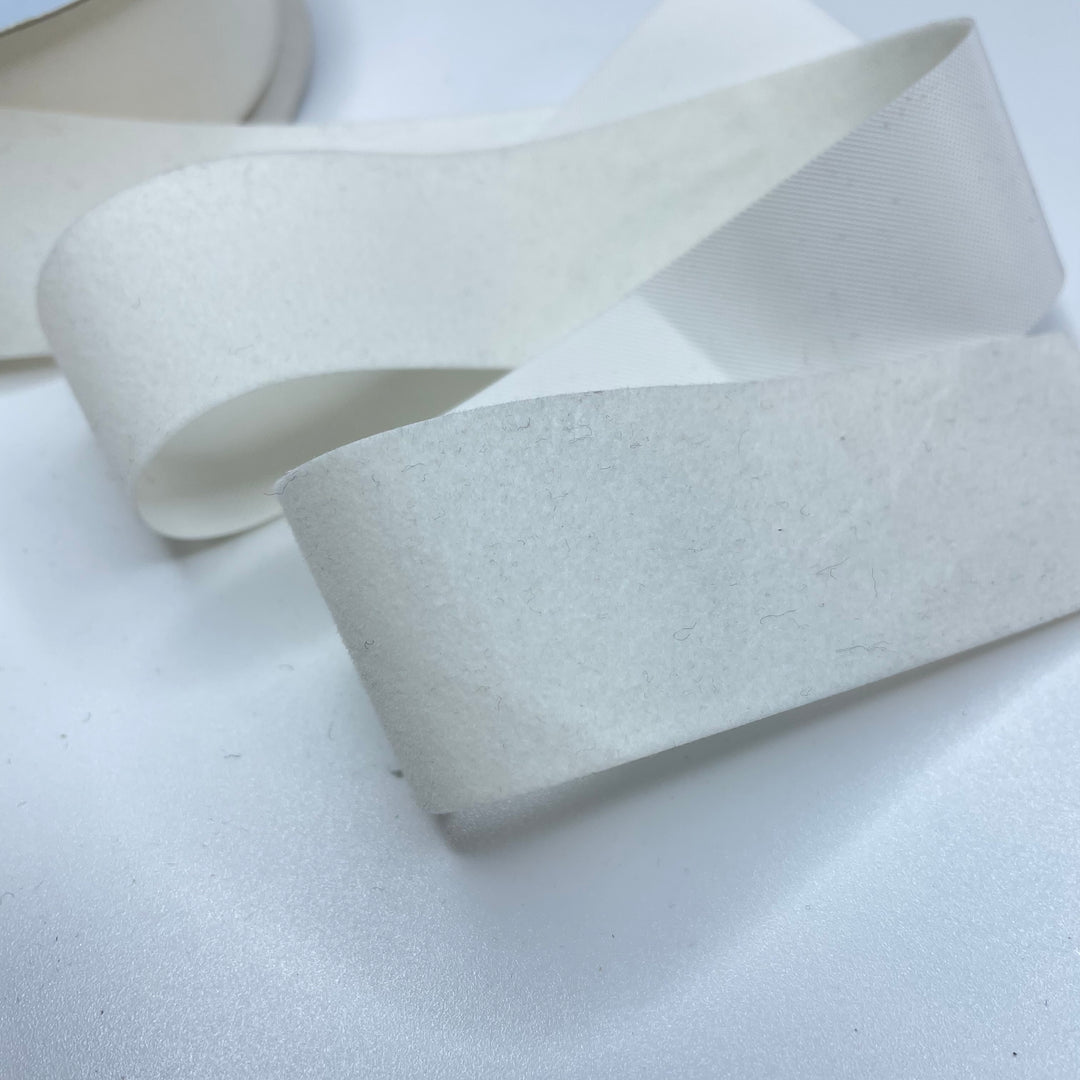 1 ⅜" (35mm) Fuzzy  Ribbon Trim - White - 1M (6732655919217)