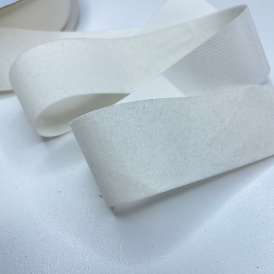 1 ⅜" (35mm) Fuzzy  Ribbon Trim - White - 1M (6732655919217)