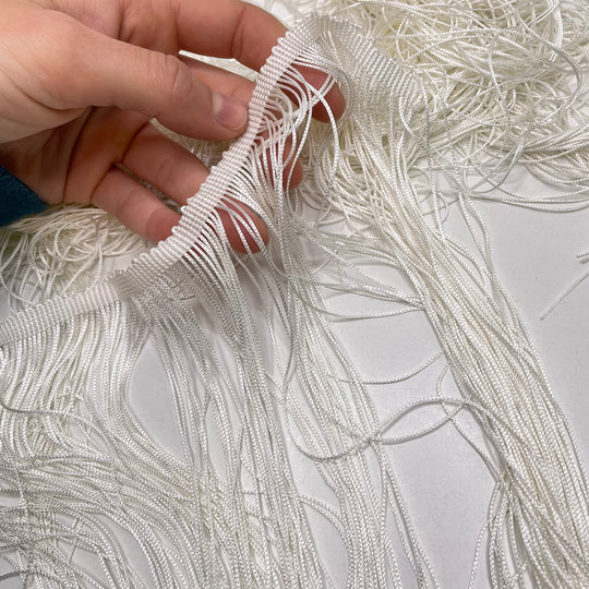⅜" (10mm)  Fringe  Tape Trim - White - 2 Pack (6812141518961)