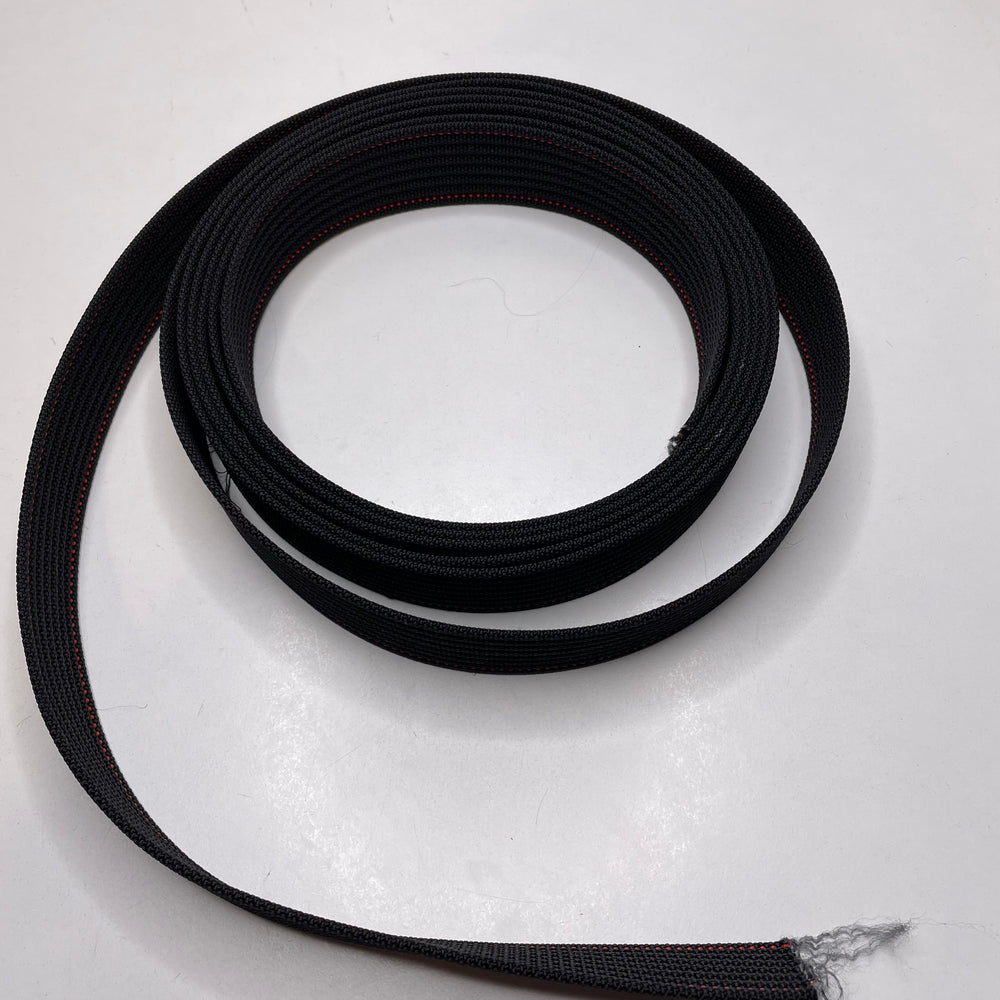 1 ⅜" (35mm) Stiff  Webbing Trim - Black/Red - 4M Bundle