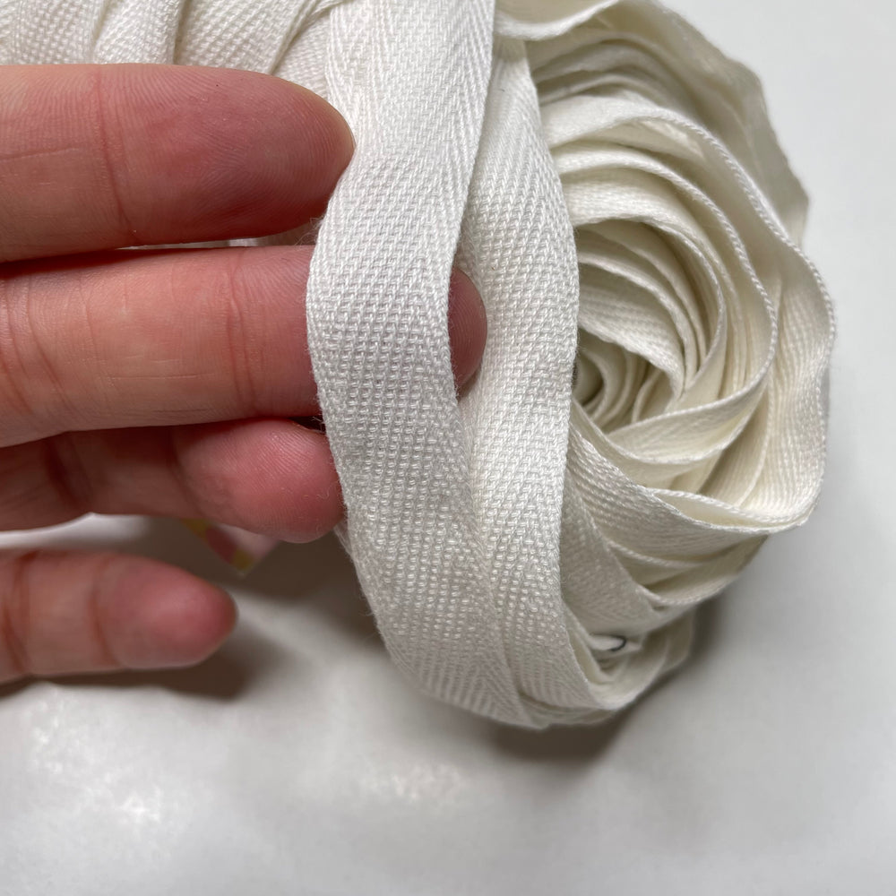 ½" (13mm)  Twill Tape Trim - White - Roll