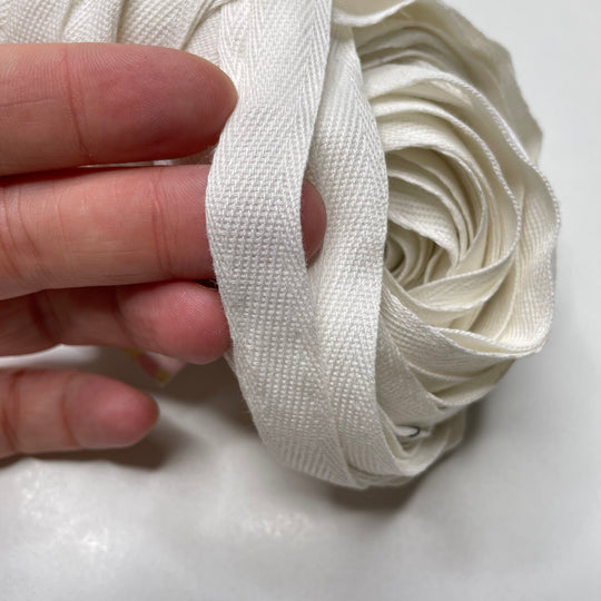 ½" (13mm)  Twill Tape Trim - White - Roll