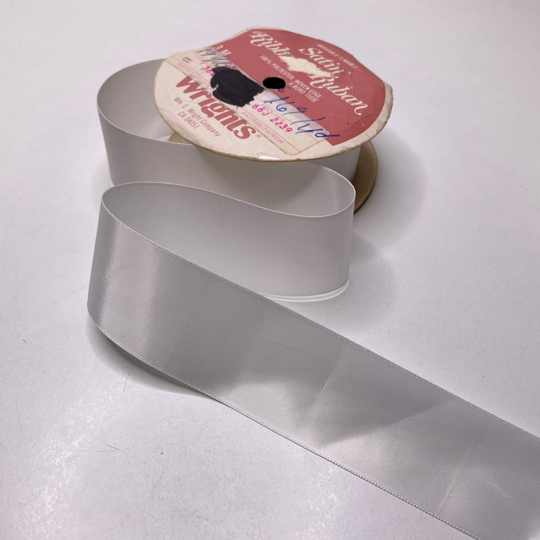 1 ½" (38mm)  Satin Ribbon Trim - White - Roll