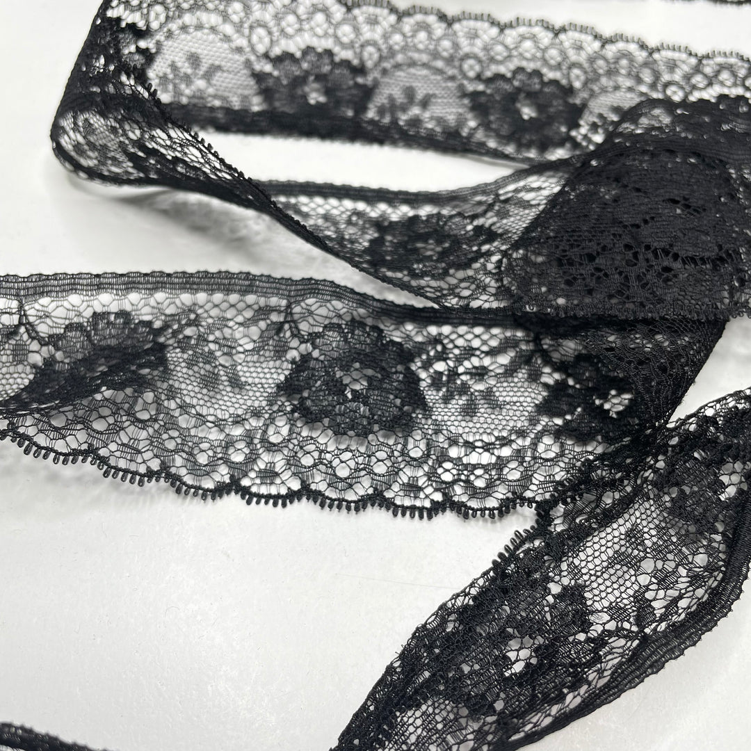 1 ½" (40mm)   Lace Trim - Black - 13.4M Bundle