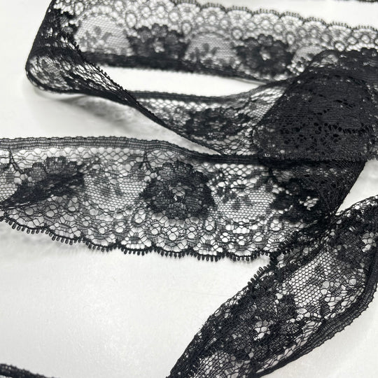 1 ½" (40mm)   Lace Trim - Black - 13.4M Bundle