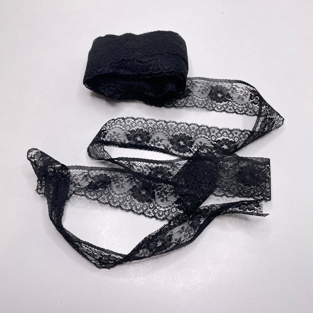 1 ½" (40mm)   Lace Trim - Black - 13.4M Bundle