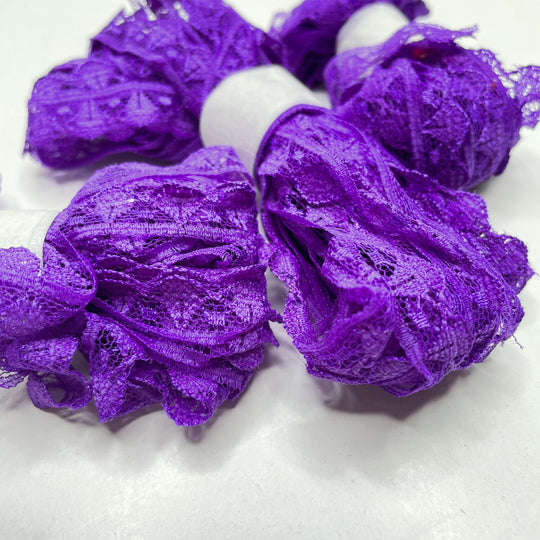 ½" (13mm)  Scalloped  Lace Trim - Purple - 5.5M Bundle