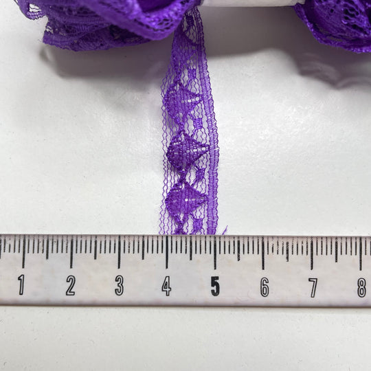 ½" (13mm)  Scalloped  Lace Trim - Purple - 5.5M Bundle