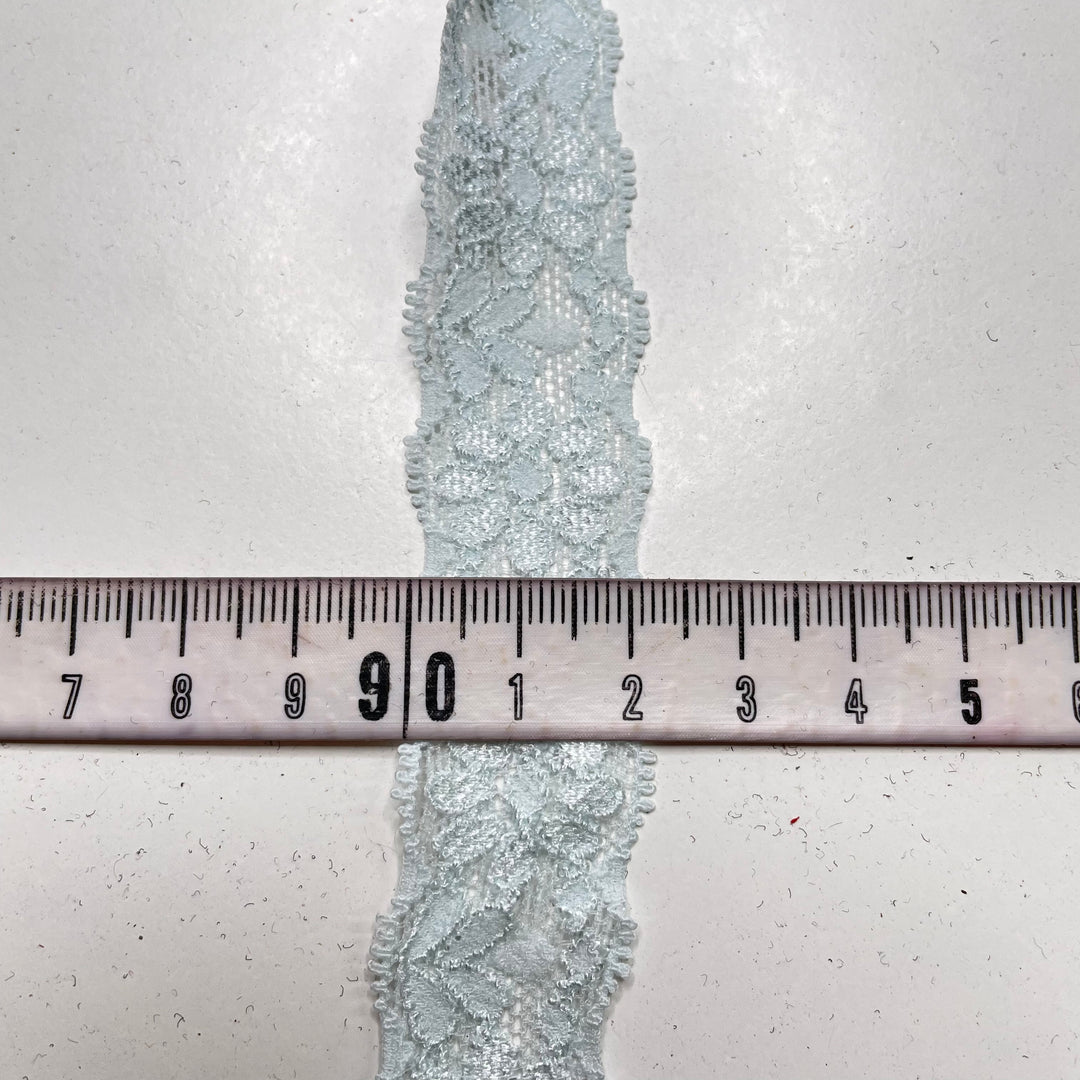 1" (25mm) Stretchy Scalloped Mesh Lace Trim - Light Blue - 4M Bundle