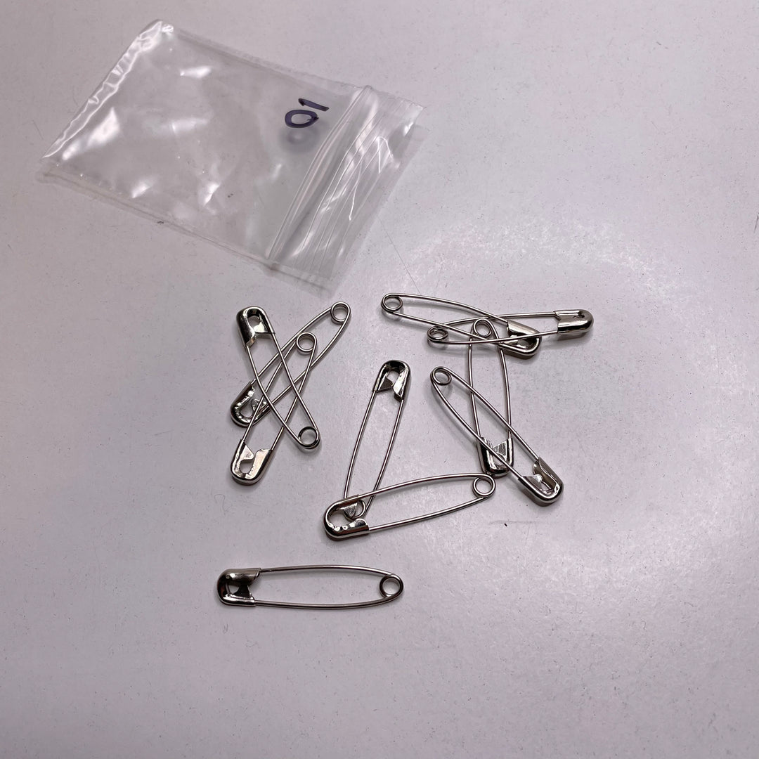 Medium Safety Pins Tools - Silver - 10 Pack