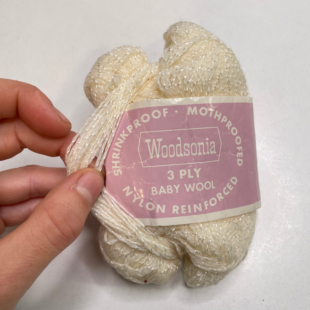 Wool Yarn - Cream/Silver - Individual (6812163506289)